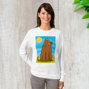 T-shirt Drôle gros chien Brown assis au soleil