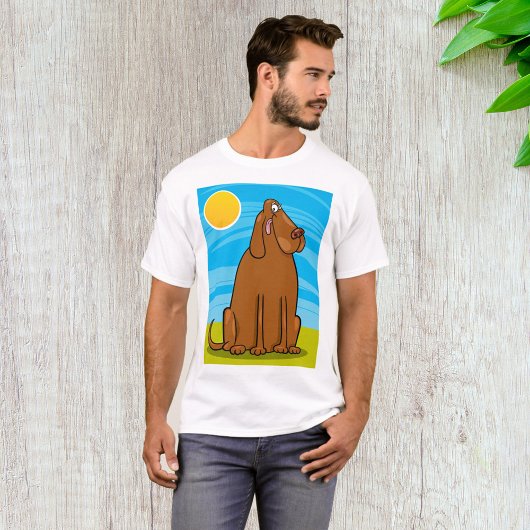 T-shirt Drôle gros chien Brown assis au soleil