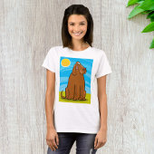 T-shirt Drôle gros chien Brown assis au soleil