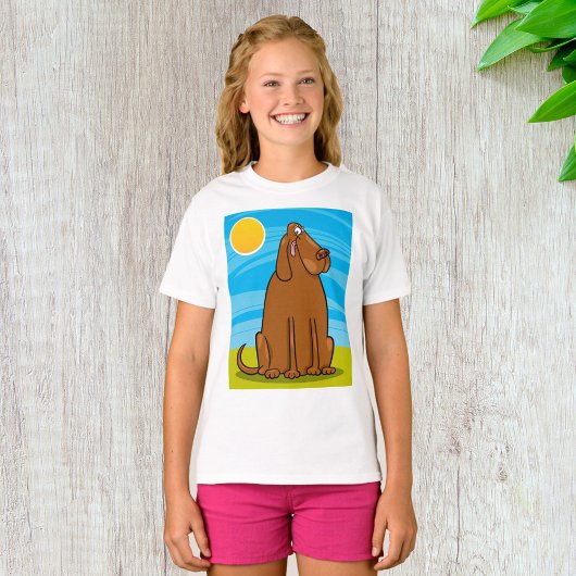 T-shirt Drôle gros chien Brown assis au soleil