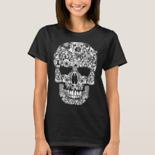 T-shirt Drôle Halloween Bouledogue Anglais Crâne Amoureux