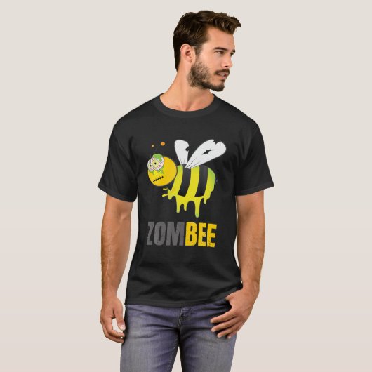 T-shirt Drôle Halloween Bumble Bee Zombee Zombie Graphisme (Devant entier)