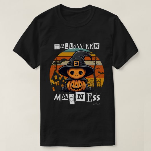 T-shirt Drôle Halloween conception folie (Design devant)