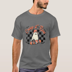 T-shirt Drôle Halloween Creep It Real Retro Skateboard