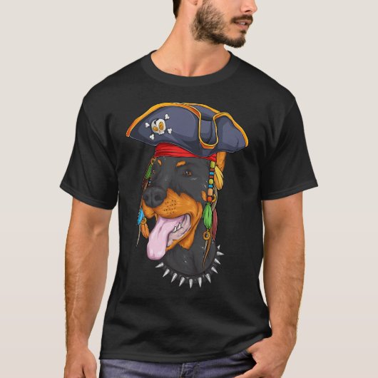 T-shirt Drôle Halloween Doberman Costume d'effroi Casquett (Devant)
