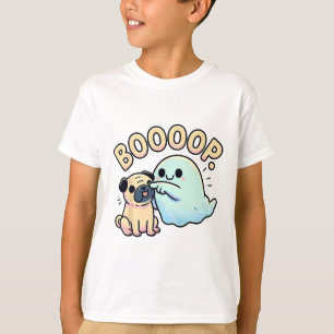 T-shirt Drôle Halloween Fantôme Carlin Boop Silencieux Chi