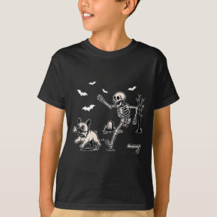 T-shirt Drôle Halloween Français Bulldog Skeleton Soky Men