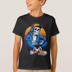 T-shirt Drôle Halloween garçons Hommes Enfants Squelette V
