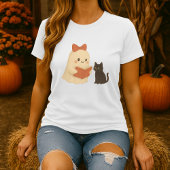 T-shirt Drôle Halloween Ghost Cat Lecture