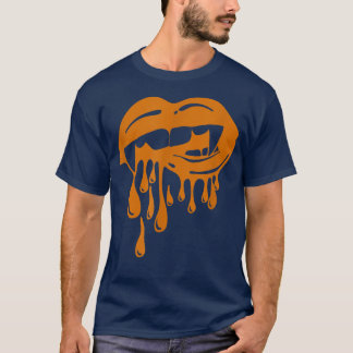 T-shirt Drôle Halloween Lips Party Trick ou Citrouille de