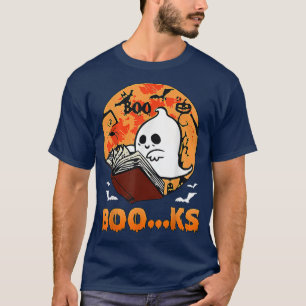 T-shirt Drôle Halloween mignon Ghost Livre Lecture Hallowe