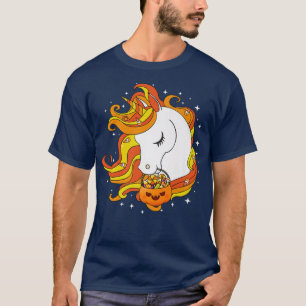 T-shirt Drôle Halloween mignonne Candy Corn Unicorn Hallow