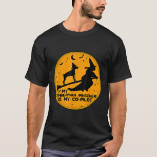 T-shirt Drôle Halloween Mon Doberman Pinscher Est Mon Co P