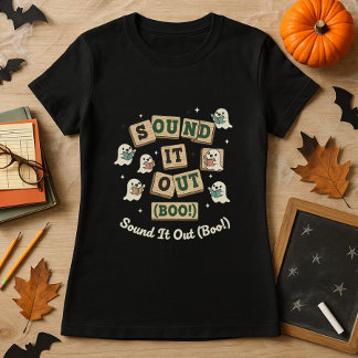 T-shirt Drôle Halloween Phonics enseignant le son de Boo