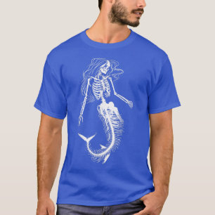 T-shirt Drôle Halloween Sirène Skeleton Cadeau Cool D