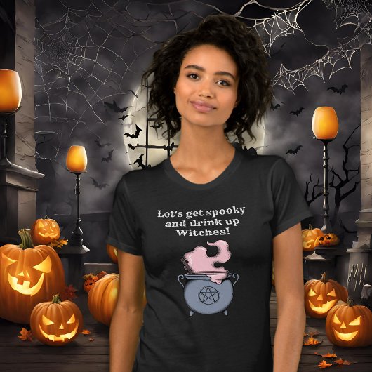 T-shirt Drôle Halloween sorcière Boire Éffrayante femmes