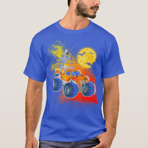 T-shirt Drôle Halloween Squelette MonsterCamion Enfants Ga