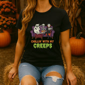 T-shirt Drôle Halloween Tee; Chillin Avec Mes Creeps Ghost