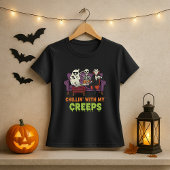 T-shirt Drôle Halloween Tee; Chillin Avec Mes Creeps Ghost