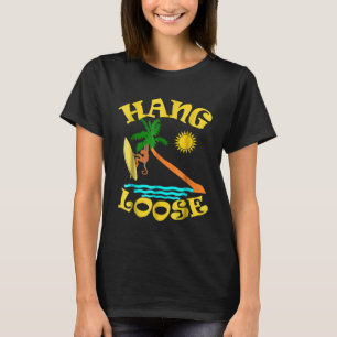 T-shirt Drôle Hang Loose Surf Monkey Surfboard