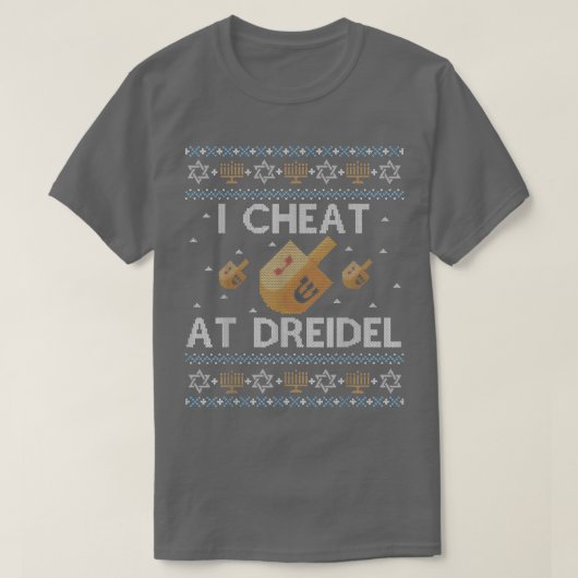 T-shirt Drôle Hanoukka Douille moche Cheat cadeau juif à D (Design devant)