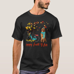 T-shirt Drôle Happy automne à tous  Chien Retriever doré A