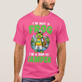 T-shirt Drôle Happy Frog Et Camping Lover Randonnée sac à 