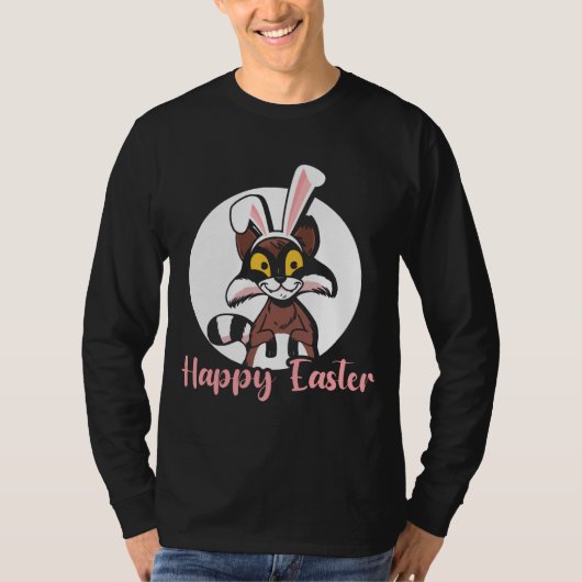 T-shirt Drôle Happy Happy Raccoon de Pâques Chasse aux oeu (Devant)