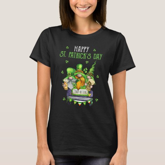 T-shirt Drôle Happy Jour de la Saint Patrick Gnomes Charge (Devant)