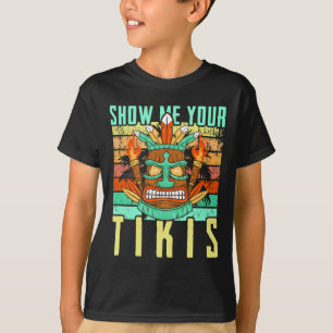 T-shirt Drôle Hawaïen Montrez Vos Tikis Hawaï Été Va