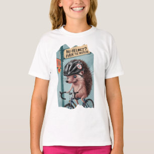 T-shirt drôle, Hérisson dans un casque