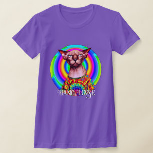 T-shirt Drôle Hippie Sphynx Chat