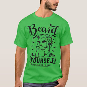 T-shirt Drôle Hipster de barbe Hommes Lettering Typographi