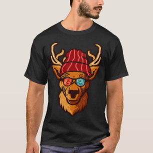 T-shirt Drôle Hipster Deer Head