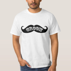 T-shirt Drôle Hipster Groom Mustache