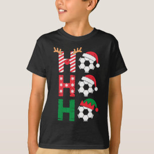 T-shirt Drôle Ho Ho Ho Football de Noël Santa Renne Elfe