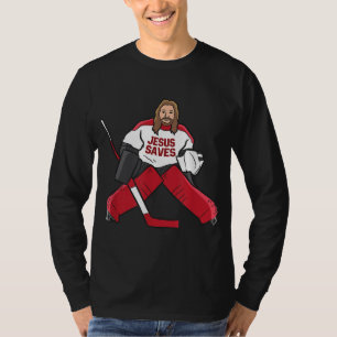 T-shirt Drôle Hockey Jésus sauve Hockey Goalie