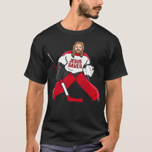 T-shirt Drôle Hockey Jésus sauve Hockey Goalie