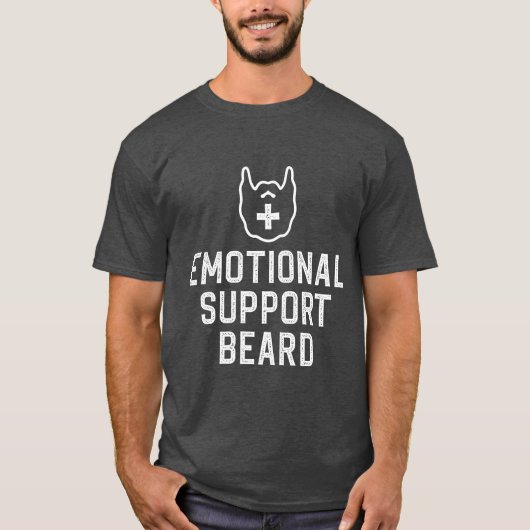 T-shirt Drôle Homme's Emotional Support Beard Joke Gift (Devant)