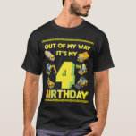 T-shirt drôle hors de mon chemin Construction 4e Anniversa<br><div class="desc">drôle hors de mon chemin Construction 4th Birthday Party enfants.</div>