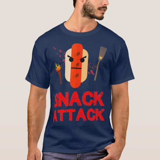 T-shirt Drôle Hot Dog Snack Attaque de nourriture Snacks (Devant)
