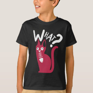 T-shirt Drôle Humour Blague Chat de Dessin Animé Noir et M