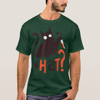 T-shirt Drôle Humour Meurtre Couteau Chat Qu'Est-Ce Que Co