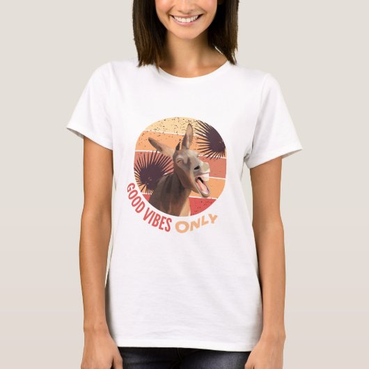 T-shirt Drôle hurlant âne - Good Vibes seulement (Devant)