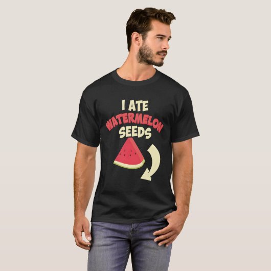 T-shirt Drôle I Ate Watermelon Graines Cool Femmes enceint (Devant entier)