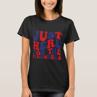 T-shirt Drôle ici pour le feu d'artifice couple 4 juillet