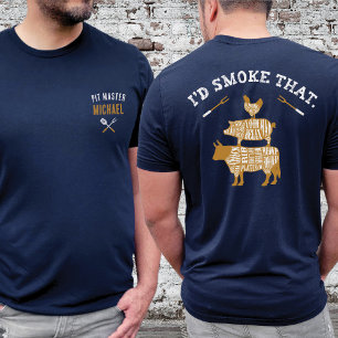 T-shirt Drôle Id Fumer Ce Nom Personnalisé Marine Grilling
