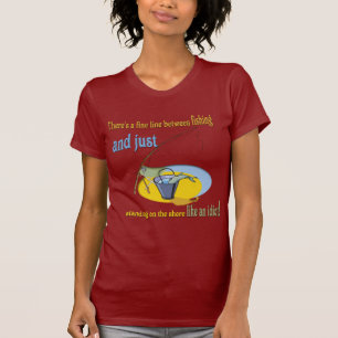 T-shirt Drôle Idiot Pêche