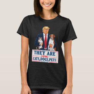 T-shirt Drôle Ils Mangent Les Chiens Les Chats Les Animaux