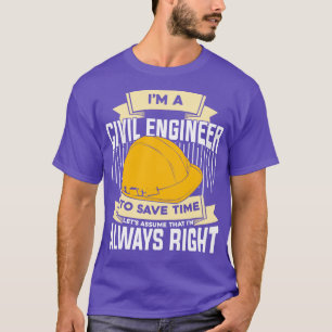 T-shirt Drôle Ingénieur Civil Cadeau